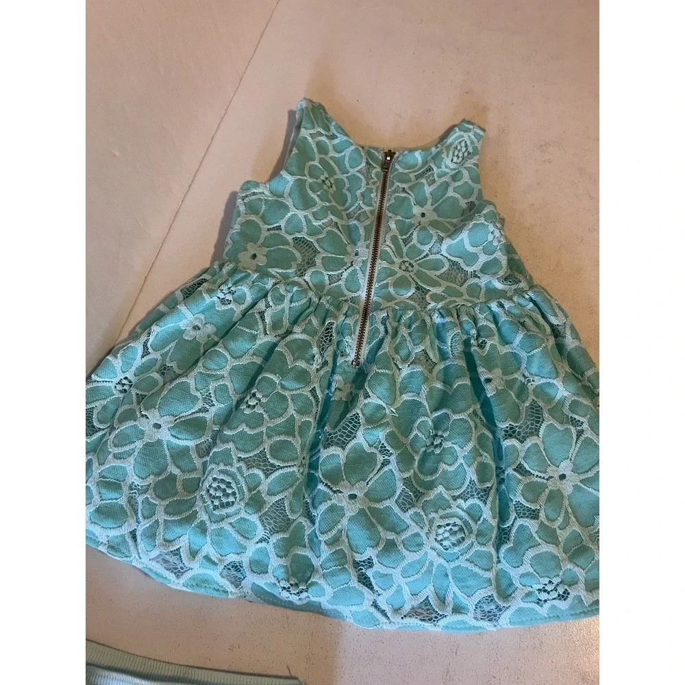 CAT & JACK Baby Kids Size 18 months Dress Floral Sleeveless w Bloomers Teal